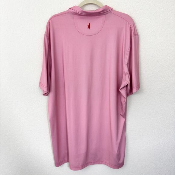 Johnnie O Mens Perforamce Polo Shirt Size XL Golf Summer Active Geo Print Pink - Picture 3 of 6